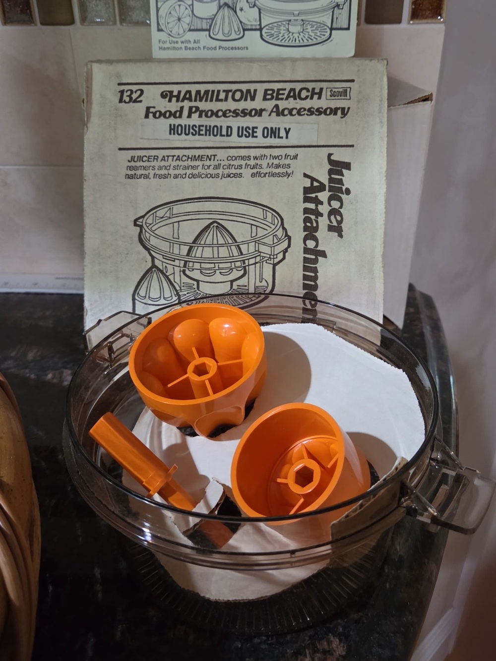 Hamilton Beach Orange Juicer Attachment Set for Food Processor